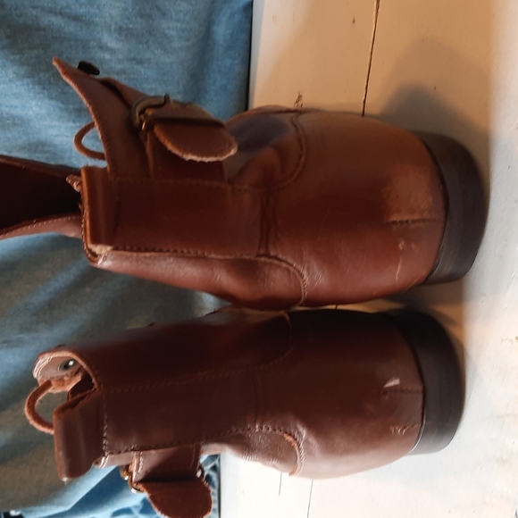 Vintage leather tie up boots sz 6 70's style - Picture 3 of 7